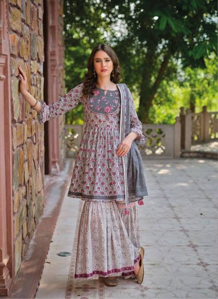 Pink Straight Cut Embroidered Pakistani Sharara Suit Latest 3331SL02