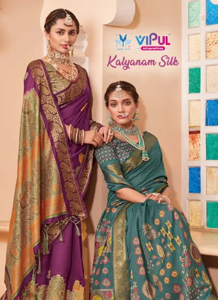 Kalyanam Silk By Vipul Silk Printed Wedding Wear Saree Wholesalers In Delhi Catalog