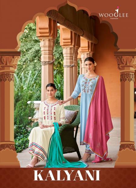 Kalyani By Wooglee Embroidery Rayon Weaving Readymade Suits Wholesalers In Delhi Catalog