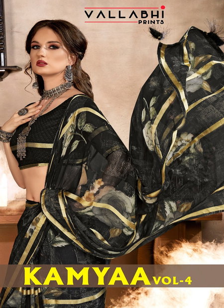 Kamyaa Vol 4 By Vallabhi Georgette Printed Party Wear Sarees Wholesalers In Delhi