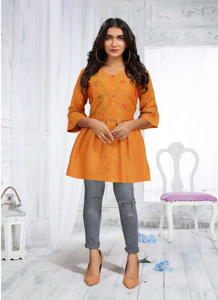 Kanasu Dolby Casual Daily Wear Rayon Designer Western Top Collection Catalog