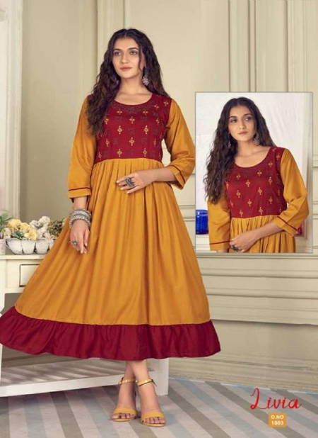 Kanasu Livia Ethnic Wear Wholesale Embroidery Kurti Collection Catalog