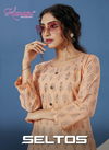 Kanasu Seltos fancy Designer Heavy Latest Ethnic Wear Rayon Slub Flex print Pent Kurtis With Bottom Collection
