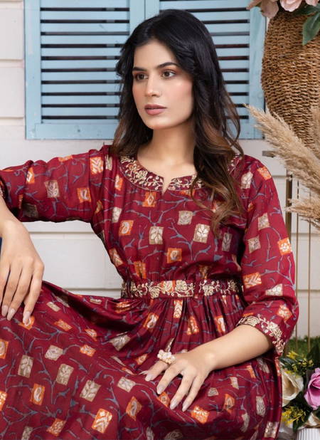 Kanasu Vintage Embroidery Anarkali Kurti Catalog Catalog