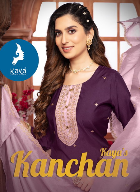 Kanchan By Kaya Roman Silk Designer Kurti With Bottom Dupatta Wholesale Shop In Surat