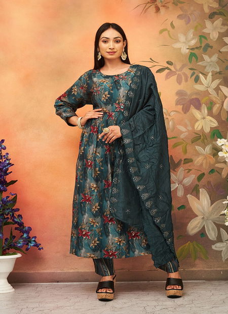 Kangana Banwery Viscose Chanderi Printed Kurti With Bottom Dupatta Wholesale Price In surat Catalog