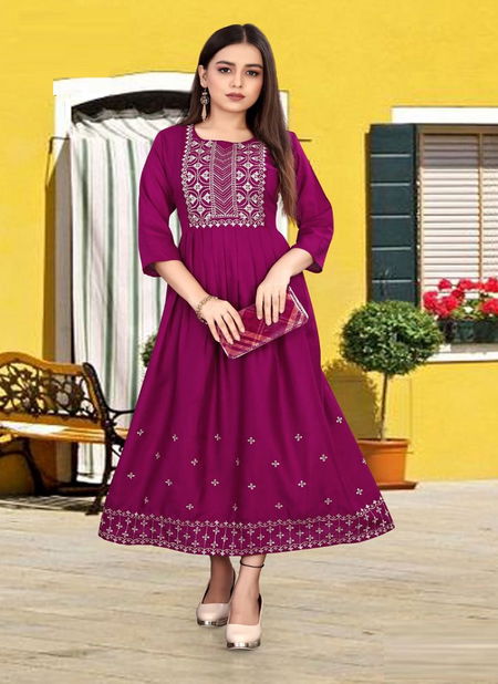 Kanha Kasturi Designer Feavy Festive Wear Rayon Latest Long Kurti Collection Catalog