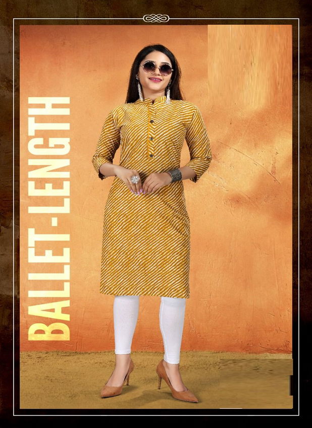 Kanha Leheriya Pure Cotton Printed Regular Wear Kurti Collection