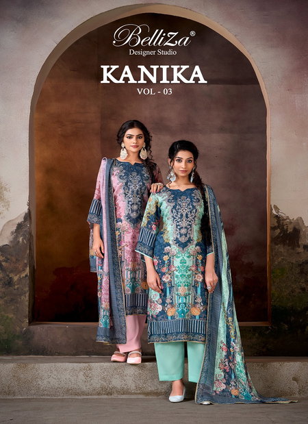 Kanika Vol 3 By Belliza Viscose Muslin Printed Dress Material Exporters In India