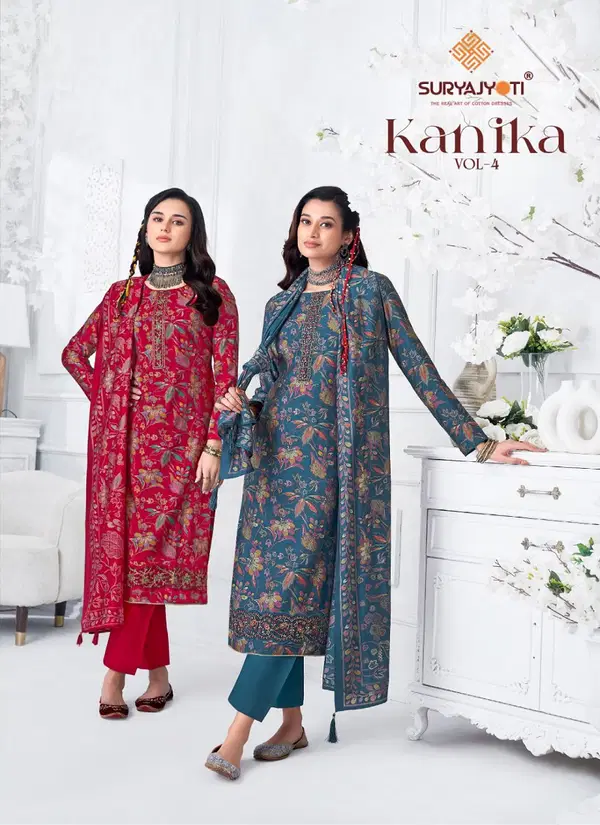 Kanika Vol 4 By Suryajyoti Modal Foil Printed Dress Material Exporters In India