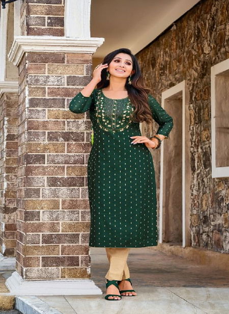 Kapil Trendz Artio Amory 3 New Fancy Wear Silk Embroidery Kurti Collection Catalog