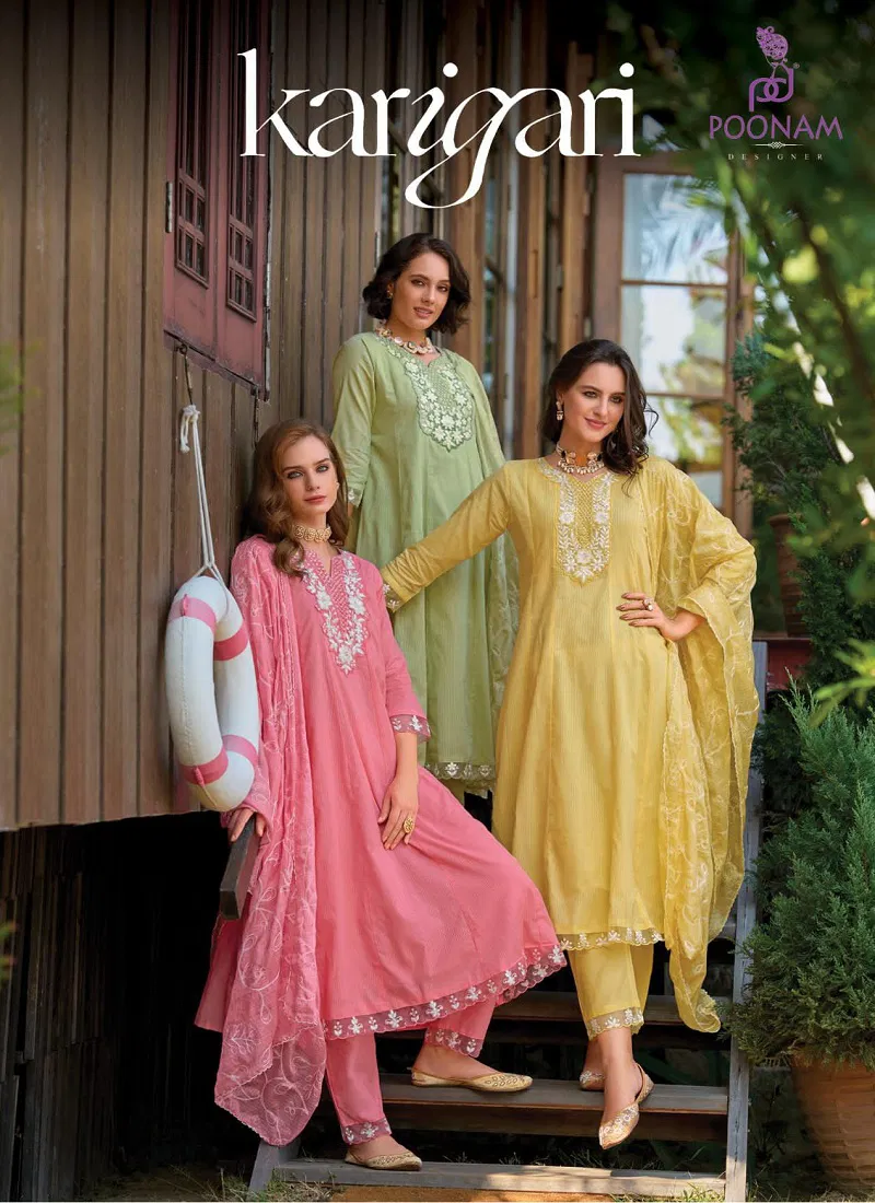 Karigari By Poonam Pure Cotton Kurti With Bottom Dupatta Orders In India