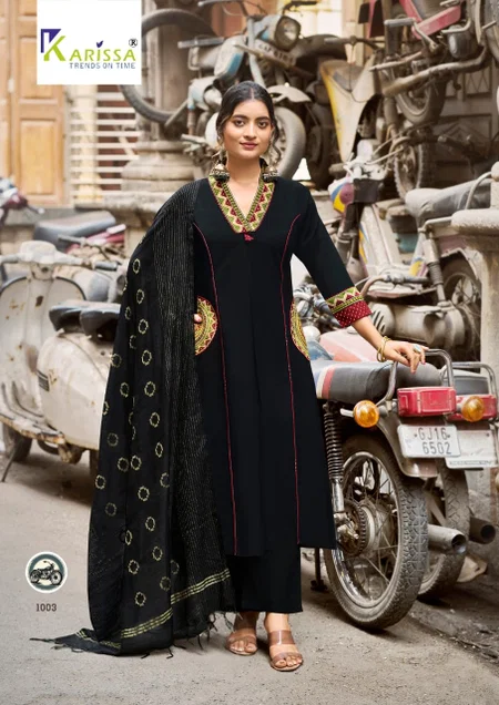 Kashmira By Karissa Bombay Cotton A Line Kurti With Bottom Dupatta Wholesale Online
