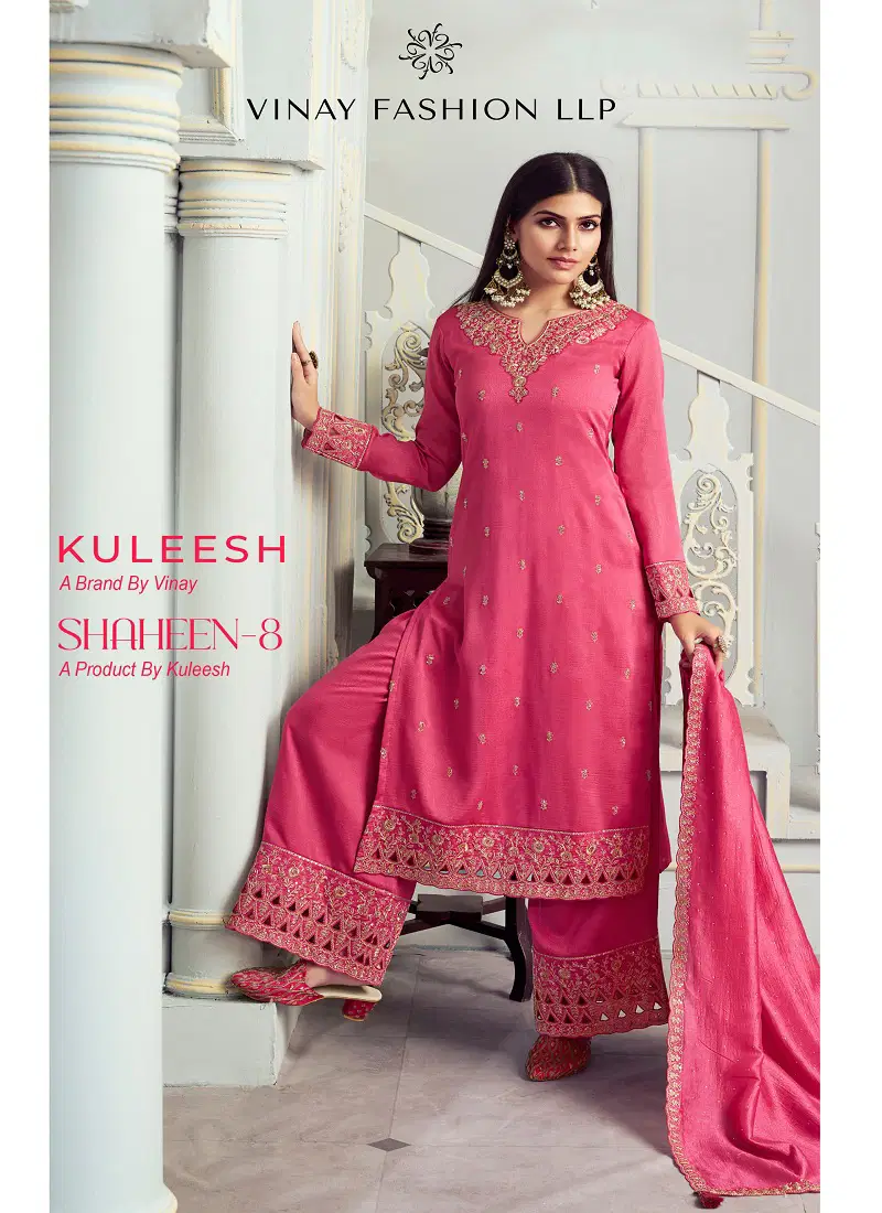 Kaseesh Shaheen Vol 8 By Vinay Georgette Embroidery Designer Salwar Suits Exporters In India