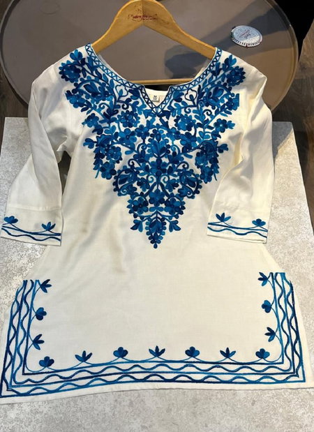 Kashmiri Tops Rayon With Thread Work Ladies Top Wholesale Shop In Surat