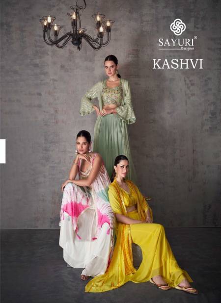 Kashvi By Sayuri Real Georgette Party Wear Indo Western Lehenga Wholesale Shop In Surat
 Catalog