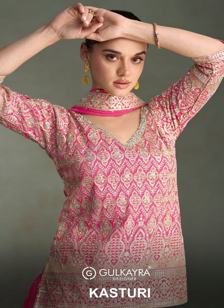 Kasturi By Gulkayra Simar Silk Embroidery Surat Lehnega Choli Wholeslae Market