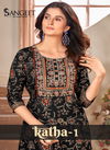 Katha 1 By Sangeet Embroidery Rayon Plus Size Long Kurtis Wholesale Price In Surat