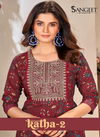 Katha 2 By Sangeet Rayon Printed Embroidery Plus Size Long Kurtis Wholesalers In Delhi