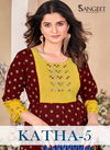 Katha 5 Rayon Embroidery Kurtis Wholesale Clothing Suppliers In India
