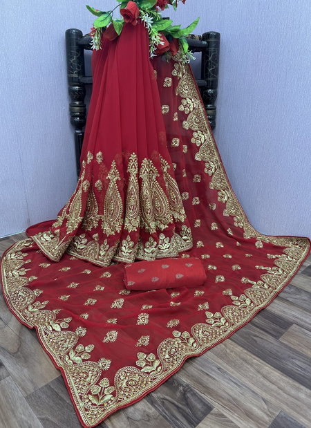 Kaveri Georgette Embroidery Wedding Sarees Catalog