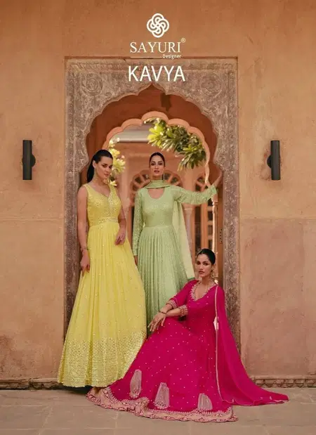 Kavya By Sayuri Real Georgette Wedding Wear Readymade Gown Wholesale Online
