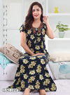 Kavyansika 189 Premium Night Wear Hosiery Cotton Printed  Long Nighty Collection

