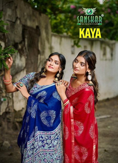 Kaya By Sanskar Criva Creap Pretty Look Sarees Wholesale Clothing Distributors In India
