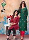Kc Heer 3 Latest Designer Embroidered Casual Wear Rayon Kurti With Bottom Collection