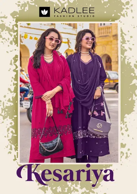 Kesariya By Kadlee Viscose Slub Kurti With Bottom Dupatta Wholesale Online