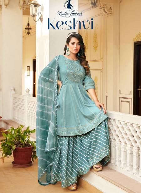 Keshvi By Ladies Flavour Sharara Readymade Suits Catalog Catalog