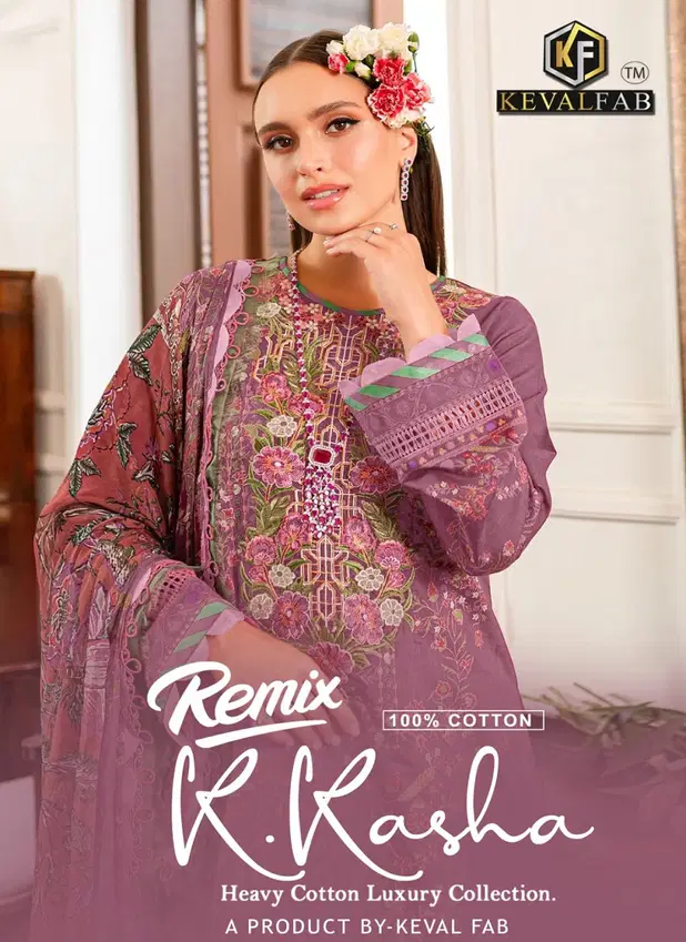 Keval K Kasha Remix Heavy Cotton Dress Material Wholesale In India