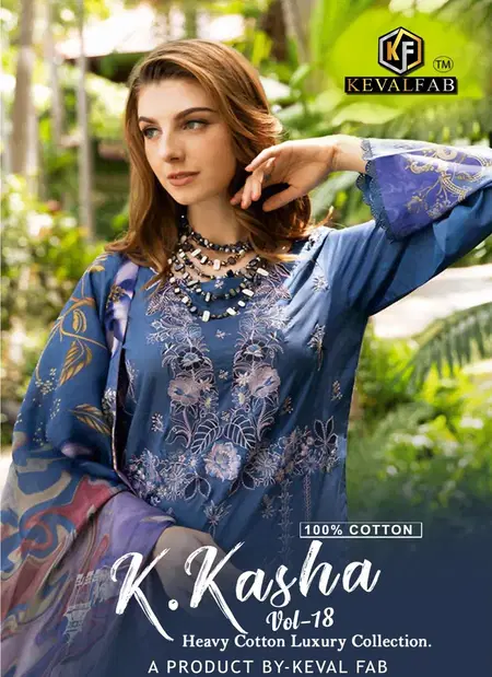 Keval K Kasha Vol 18 Heavy Cotton Printed Dress Material Wholesale Shop In Surat