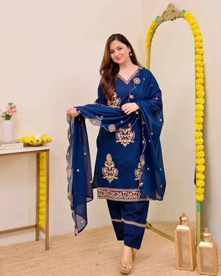 KF 101 Kalaai Roman Silk Kurti With Bottom Dupatta

