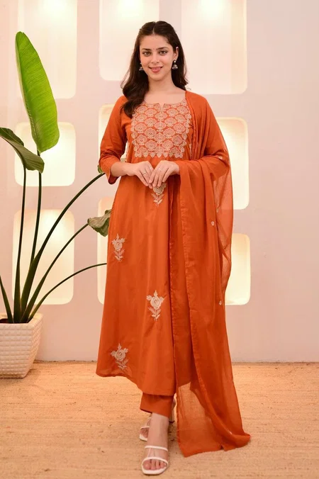 KF 301 Kalaai Rayon Embroidery Kurti With Bottom Dupatta
