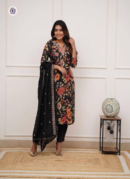 KF 4055 Kalaai Russian Silk Embroidery Kurti With Bottom Dupatta Orders In India
