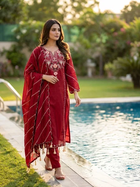 KF 4108 Kalaai Roman Silk Embroidery Kurti With Bottom Dupatta
