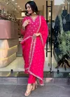 KF 491 Kalaai Viscose Chanderi Embroidery Kurti With Bottom Dupatta Wholesalers In India	