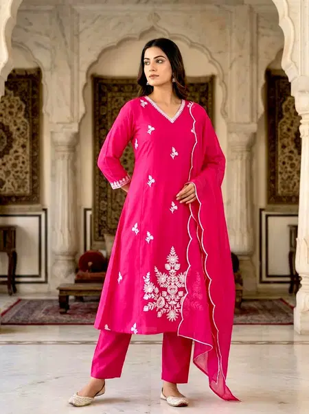 KF 5035 Kalaai  Muslin Cotton Kurti With Bottom Dupatta
