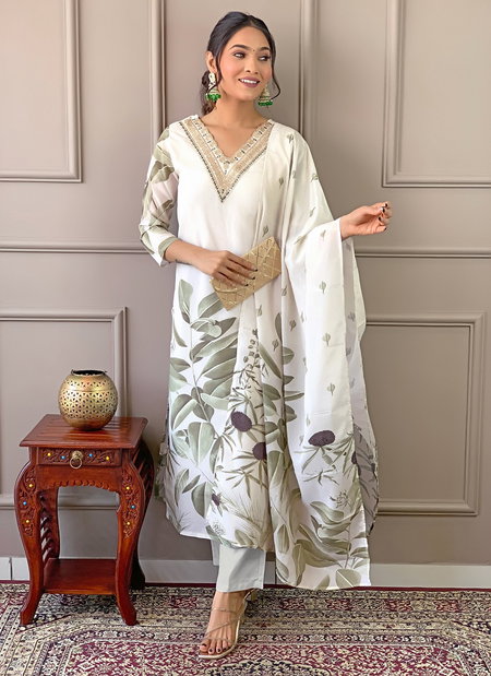 KF 525 French Crepe Digital Printed Kurti With Bottom Dupatta Wholesale Price In Surat