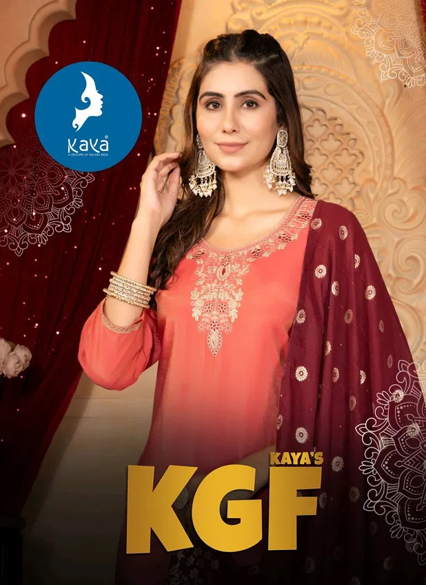 Kgf By Kaya Roman Shimmer Kurti With Bottom Dupatta Orders In India