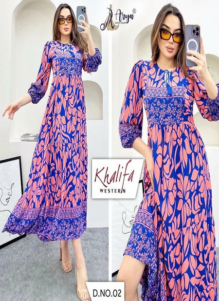 Khalifa By Arya Digital Print Stylish Designer Kurti Western Wear Catalog Catalog