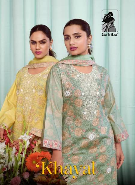 Khayal By Sahiba Lawn Printed Heavy Pure Cotton Dress Material Manufacturers Catalog