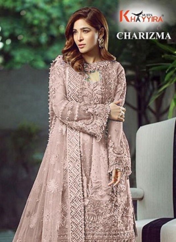 Khayyira Charizma 2002 Series Latest Fancy Designer Wedding Wear Butterfly Net With Work Pakistani Salwar Suits Collection
