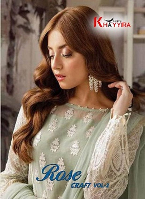 Khayyira Rose Craft 2 Latest Fancy Designers Casual Wear	Georgette Pakistani Salwar Suits Collection
