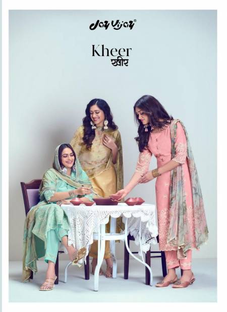 Kheer By Jayvijay Pure Cotton Embroidery Dress Material Wholesale Market In Surat Catalog