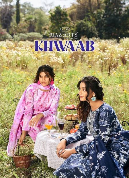 Khwaab By Riaz Arts Designer Digital Printed Karachi Cotton Dress Material Wholesale Online
 Catalog