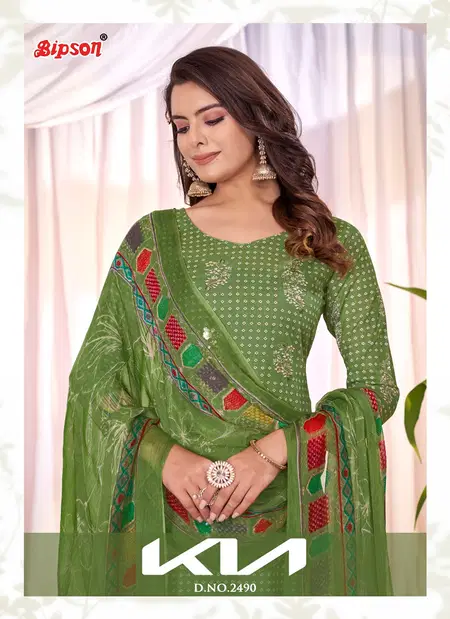 Kia 2490 By Bipson Mirror Work Printed Cotton Dress Material Wholesale Market In Surat
