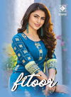 KIANA FITOOR Fancy Designer Festive Wear Rayon With Cotton Printed And Hand Work Kurtis With Bottom Collection