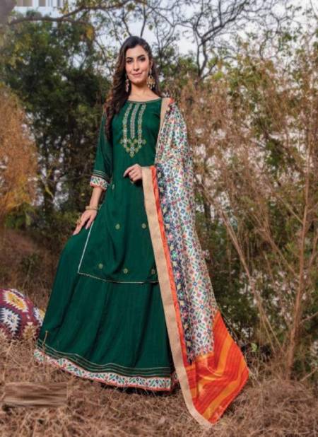Kiana Rasam Fancy Wear Muslin Silk Kurti With Bottom And Dupatta Readymade  Collection Catalog